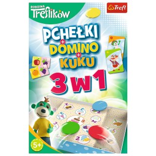 Gra rodzinna Rodzina Treflików 3w1 Domino Pchełki Kuku Trefliki Trefl 01921 Trefl Gry