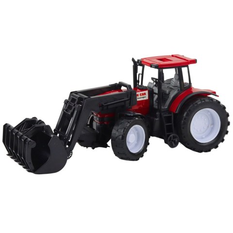 Traktor Pojazd Rolniczy Farmerski Z Chwytakiem Czerwony LEAN Toys