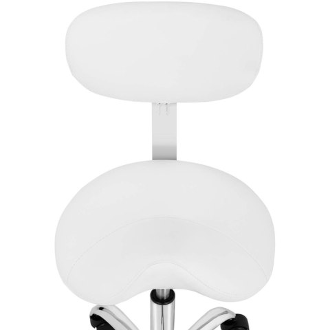 Krzesło kosmetyczne siodłowe na kółkach Hamburg do 150 kg białe Physa