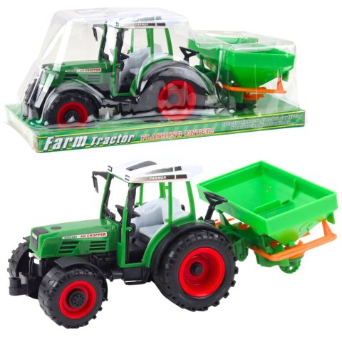 Traktor Pojazd Rolniczy Farmerski Z Siewnikiem Zielony 34cm LEAN Toys