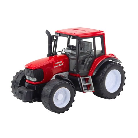 Traktor Rolniczy Farmerski Z Zieloną Przyczepą i Sianem Czerwony 62cm LEAN Toys