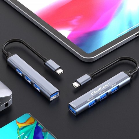 HUB adapter USB-C 3.1 4w1 | USB 3.0 | 3x USB 2.0 Qoltec