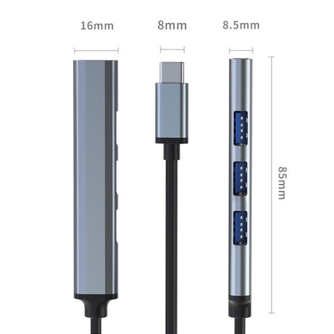 HUB adapter USB-C 3.1 4w1 | USB 3.0 | 3x USB 2.0 Qoltec