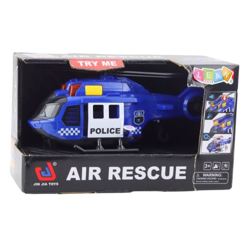 Helikopter Policyjny Z Dźwigiem Światła Dźwięki Niebieski LEAN Toys