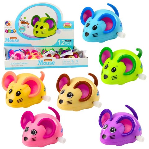 Myszka Nakręcana Jeździ Porusza Ogonkiem 8cm Mix Kolor LEAN TOYS