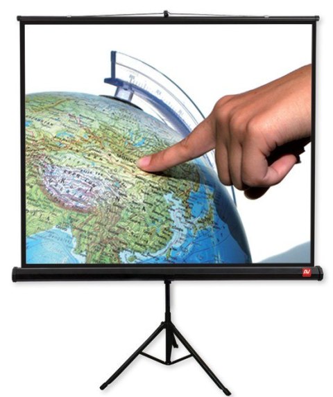 Ekran na statywie Tripod PRO 180 (1:1, 180x180cm, Matt White, czarne ramki) Avtek