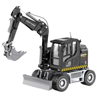 Koparka Kołowa Ze Spychaczem Metalowa Huina Czarna 1:50 HUINA