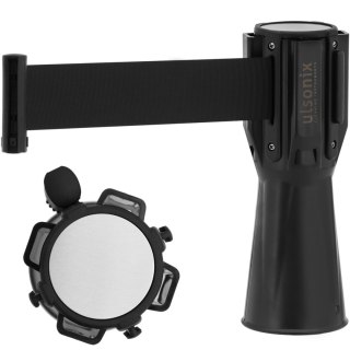 Kaseta z taśmą odgradzającą ostrzegawczą nakładka na słupek pachołek 2 m czarna Ulsonix