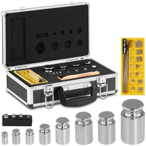 Wzorce odważniki wagowe masy kalibracyjne do wag OIML klasa E2 1-500 g ZESTAW 24 el TEM