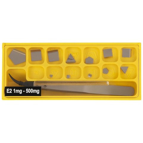 Wzorce odważniki wagowe masy kalibracyjne do wag OIML klasa E2 1-500 g ZESTAW 24 el TEM