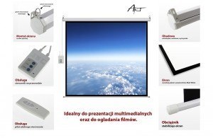 Ekran elektryczny 16:9 119" 264x147cm z pilotem FS-119 16:9 ART