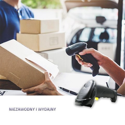 Laserowy czytnik kodów kreskowych 1D | USB | Czarny Qoltec