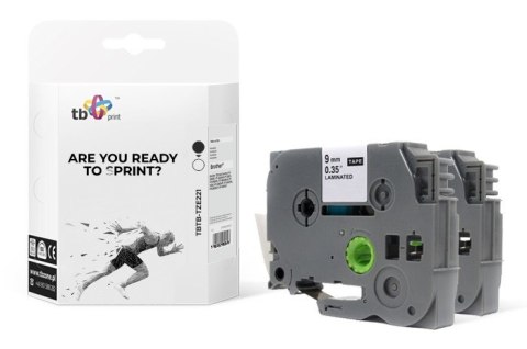 Taśma TBTB-TZE221 Brother Czarny na Białym 9x8mm 2 szt. TB Print