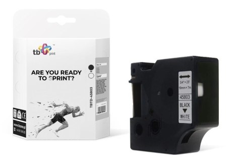Taśma TBTD-45803 do DYMO Czarny na Białym, 19x7mm 1szt. TB Print