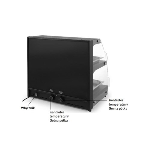 Witryna grzewcza do pogrzewania i prezentacji potraw kwarcowa szer. 650mm Hendi