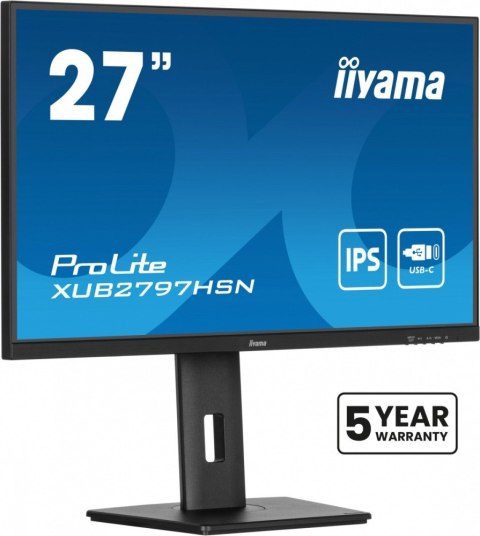 Monitor 27 cali XUB2797HSN-B2 IPS,FHD,USB-C Dock,HAS,300cd /5y/ IIYAMA