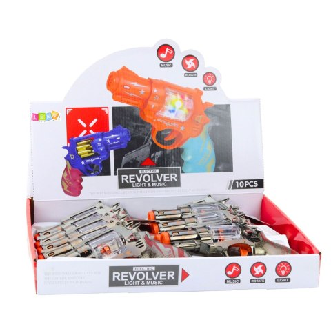Pistolet Zabawkowy Rewolwer Magazynek Z Kulkami Światła Dźwięki LEAN TOYS