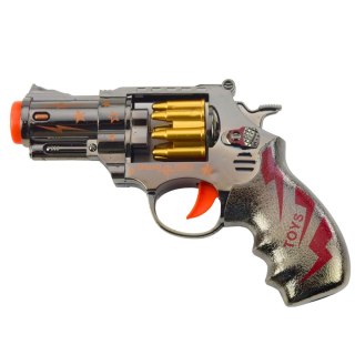 Pistolet Zabawkowy Rewolwer Obrotowy Magazynek Światła Dźwięki LEAN TOYS