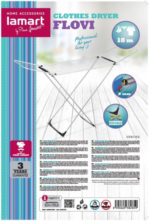 Suszarka uniwersalna FLOVI LT8103 powierzchnia 18 metrów Lamart