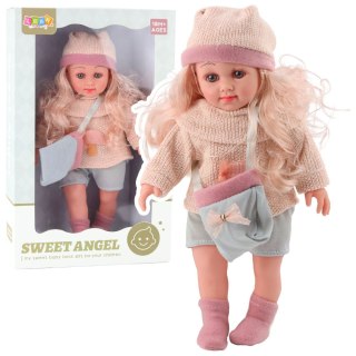 Lalka Sweet Angel W Wełnianym Sweterku Z Grzybkiem Torebka Czapka 36cm LEAN Toys