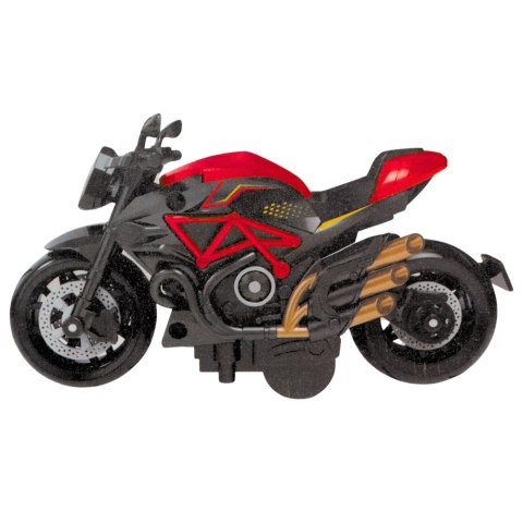 Motocykl Do Składania Skręcania Metal 1:14 DIY Czarno-Czerwony LEAN Toys