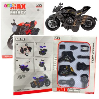 Motocykl Do Składania Skręcania Metal 1:14 DIY Złote Elementy Czarny LEAN Toys
