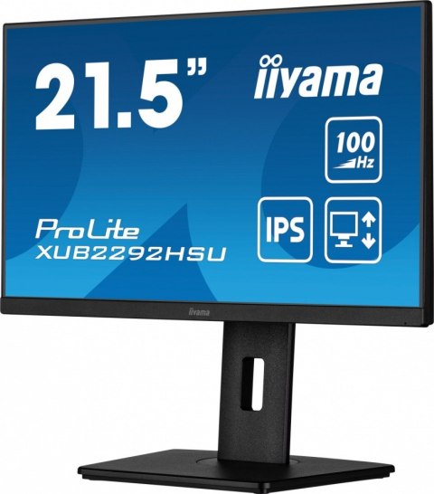 Monitor 21.5 cala XUB2292HSU-B6 IPS,100Hz,FreeSync,PIVOT,0.4ms,HDMI, DP,4xUSB(3.2),2x2W,HAS(150mm) IIYAMA