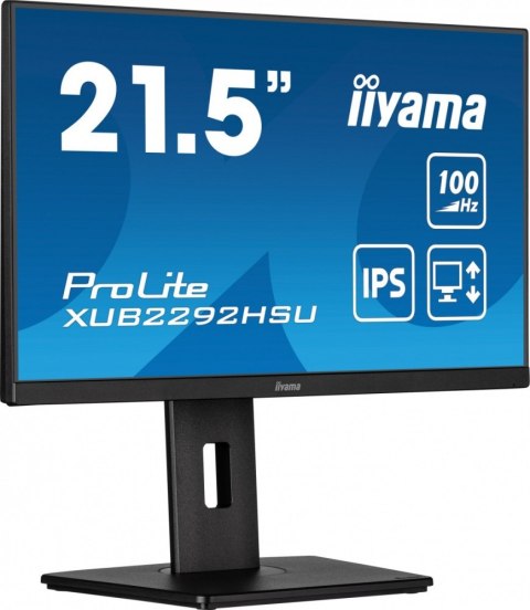 Monitor 21.5 cala XUB2292HSU-B6 IPS,100Hz,FreeSync,PIVOT,0.4ms,HDMI, DP,4xUSB(3.2),2x2W,HAS(150mm) IIYAMA