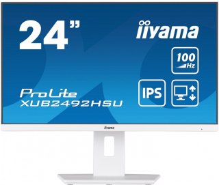 Monitor 23.8 cala XUB2492HSU-W6 IPS,HDMI,DP,100Hz,SLIM,HAS(150mm),4xUSB IIYAMA