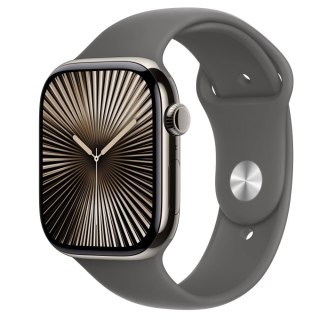 Watch Series 10 GPS + Cellular, koperta 46 mm z tytanu w kolorze naturalnym z paskiem sportowym w kolorze górskiej szarości - ro Apple