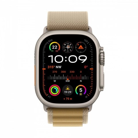 Watch Ultra 2 GPS + Cellular, koperta 49 mm z tytanu w kolorze naturalnym z opaską Alpine M w kolorze beżowym Apple