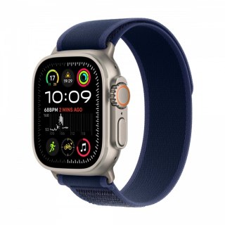 Watch Ultra 2 GPS + Cellular, koperta 49 mm z tytanu w kolorze naturalnym z opaską Trial M/L w kolorze niebieskim Apple