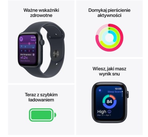 Watch SE 3 GPS koperta 40 mm z aluminium w kolorze północy, pasek sportowy w kolorze północy - rozmiar S/M Apple