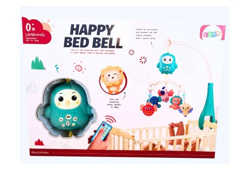 Karuzela Do Łóżeczka Sterowana Pilotem Kołysanki Dźwięki Niebieska LEAN Toys