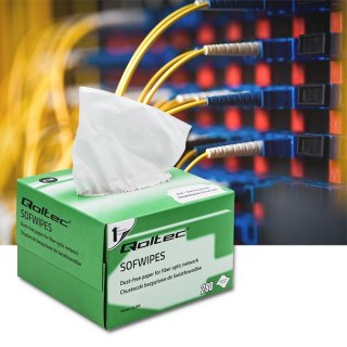 Chusteczki bezpyłowe do światłowodów Qoltec