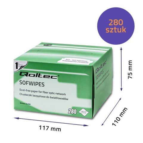 Chusteczki bezpyłowe do światłowodów Qoltec