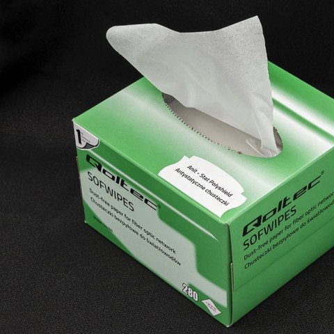 Chusteczki bezpyłowe do światłowodów Qoltec