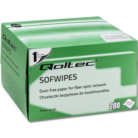 Chusteczki bezpyłowe do światłowodów Qoltec