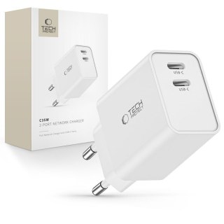 Ładowarka sieciowa 2x USB-C PD 35W - biała Tech-Protect