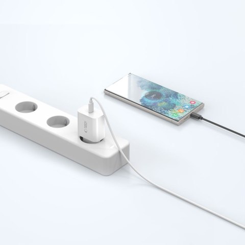 Ładowarka sieciowa USB-C z kablem USB-C PD 20W - biała Tech-Protect