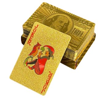 Karty Do Gry Towarzyskiej Eleganckie Banknot Dolar Złote Talia 54 Karty LEAN Toys