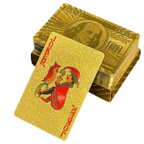 Karty Do Gry Towarzyskiej Eleganckie Banknot Dolar Złote Talia 54 Karty LEAN Toys