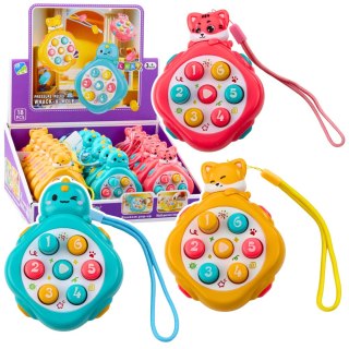 Mini Whack-A-Mole Gra Zręcznościowa Zwierzęta Liczby Kolorowe Mix LEAN TOYS