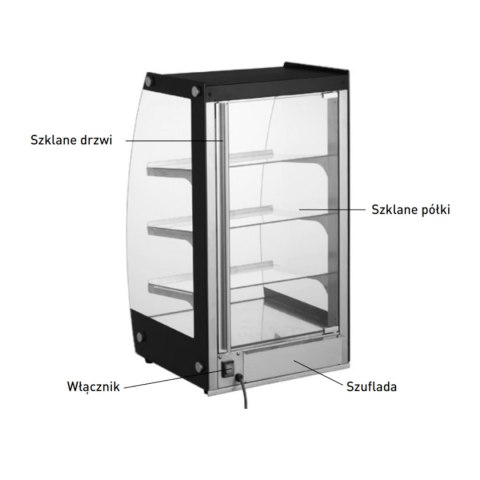 Witryna neutralna samoobsługowa do prezentacji i wydawania potraw LED szer. 415mm Hendi