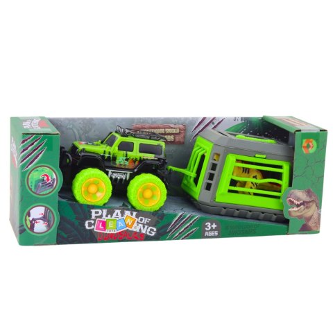 Zestaw Samochód Terenowy Klatka Z Dinozaurem T-Rex LEAN Toys