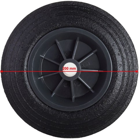 Koło kółko do kubła kontenera na odpady gumowe przelotowe śr. 200mm PRO-LINE