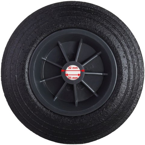 Koło kółko do kubła kontenera na odpady gumowe przelotowe śr. 200mm PRO-LINE