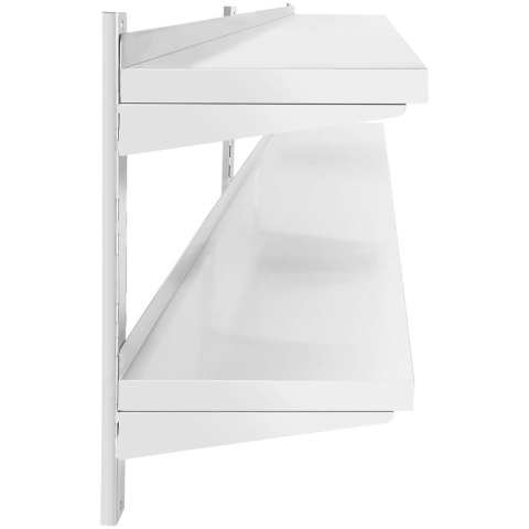 Półka ścienna wisząca gastronomiczna podwójna z regulacją STAL 200 x 40 cm Royal Catering