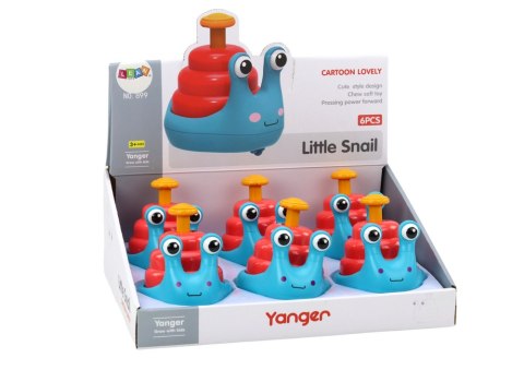 Wesoły Ślimak Na Kółkach Jeżdżący Niebiesko-Czerwony LEAN TOYS