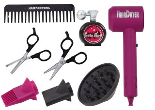 Zestaw Fryzjerski Salon Piękności Fryzjer Suszarka 10 ele. LEAN Toys